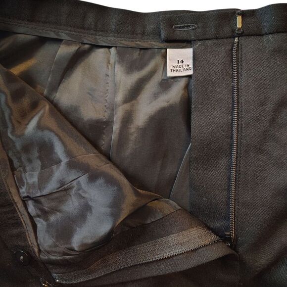 Talbots Vintage Wool Black Lined Straight Leg High-rise Pants Size 14 Petite.... - Picture 6 of 9